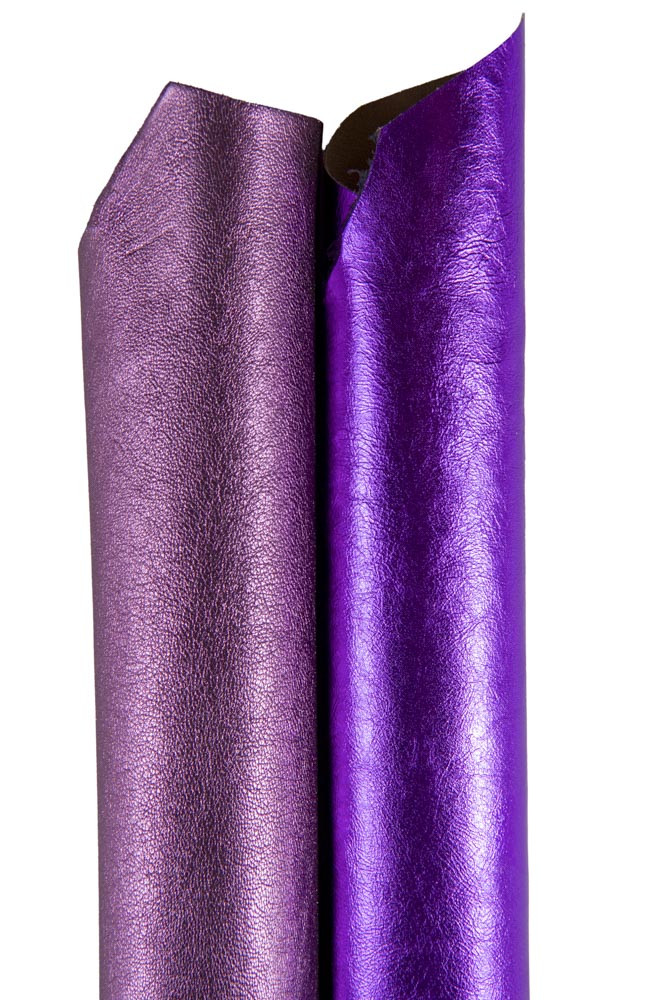 PURPLE metallic matching skins, elegant set of 2 top qualitu sparkle soft goat skins for crafting