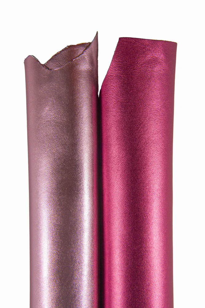 Red and pink METALLIC leather skins boundle, top quality matching sparkle goatskin hides, perfect for DIY elegant creations