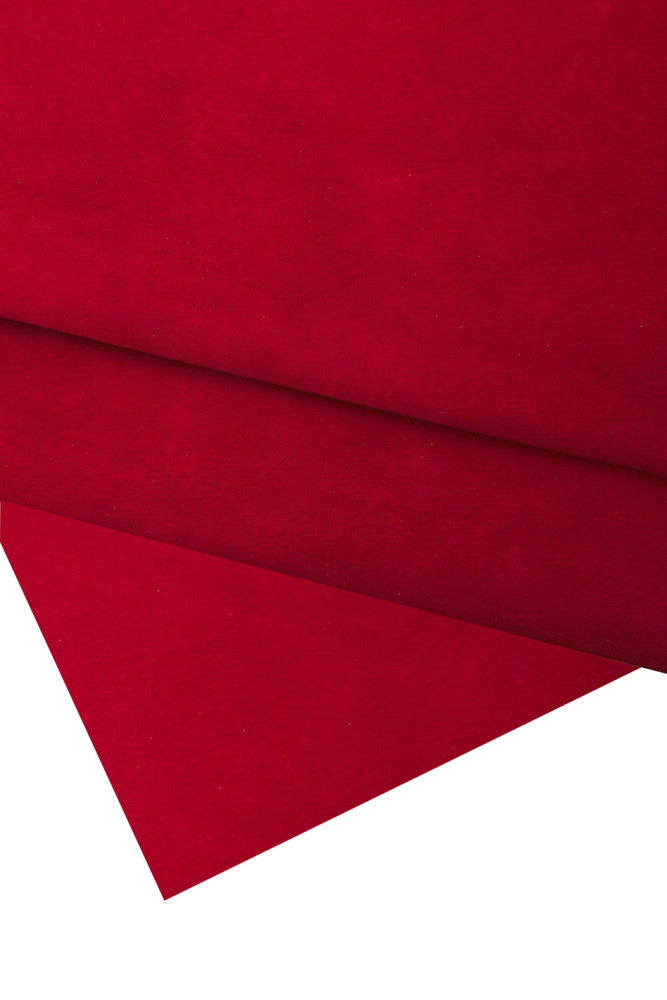 Red SUEDE leather skin, classic soft suede goatskin, good writing effect  0.9-1.1 mm