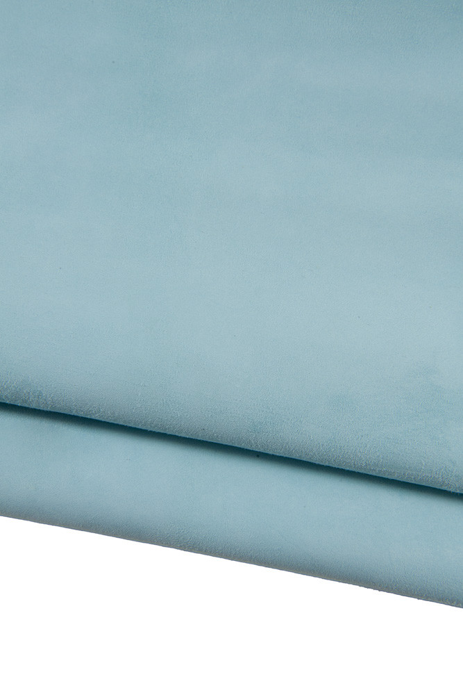 Light blue SUEDE leather skin, high quality soft solid color goatskin for hobbyists and handcrafters