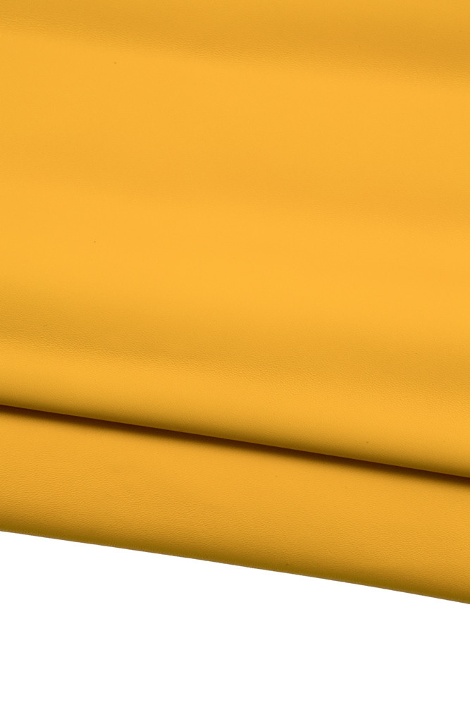 Yellow SMOOTH leather hide, sunflower lamb nappa skin, ultra soft and supple for crafting and DIY