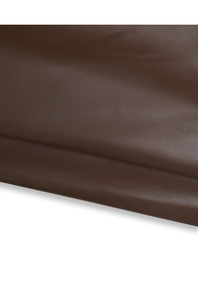 Chocolate BROWN leather hide, smooth soft cowhide, top quality genuine italian cowhide, 0.9 - 1.1 mm