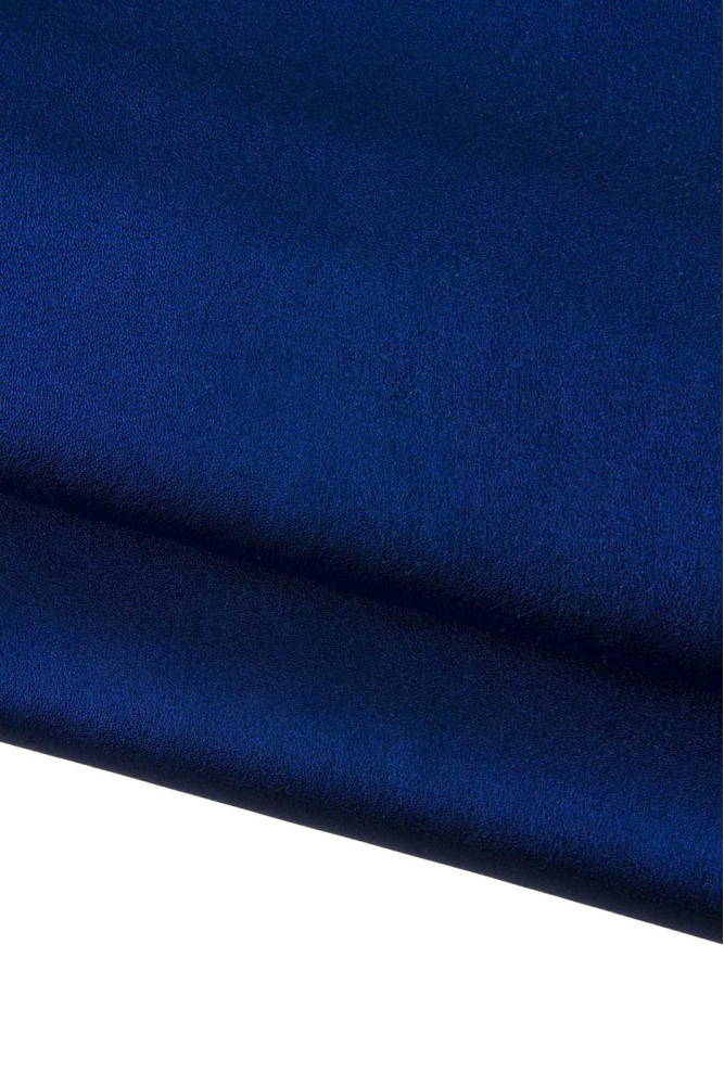 Electric BLUE leather hide, bluette metallic sheepskin, smooth soft lambskin for DIY projects