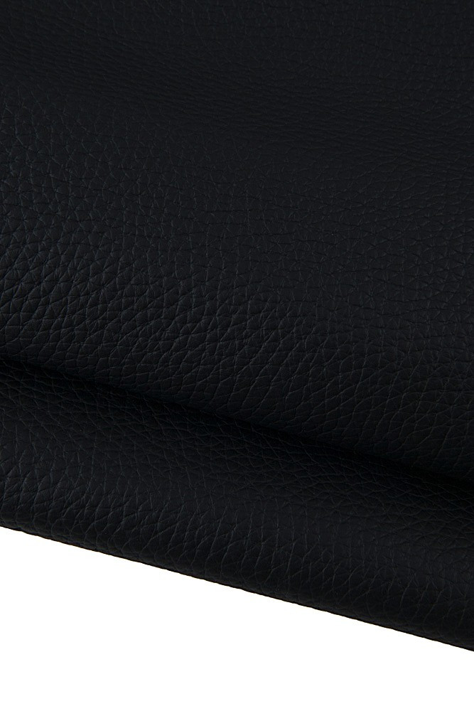 Black large pebble GRAIN printed cowhide, sporty soft embossed leather hide, semi glossy thick calfskin 0.7 - 0.9 mm