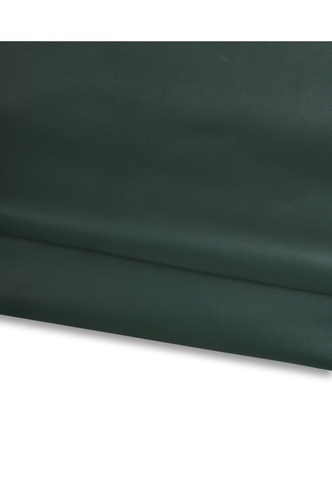 Juniper green NAPPA sheepskin for garments, super soft lambskin, silky semi glossy leather hide 0.7 - 0.9 mm