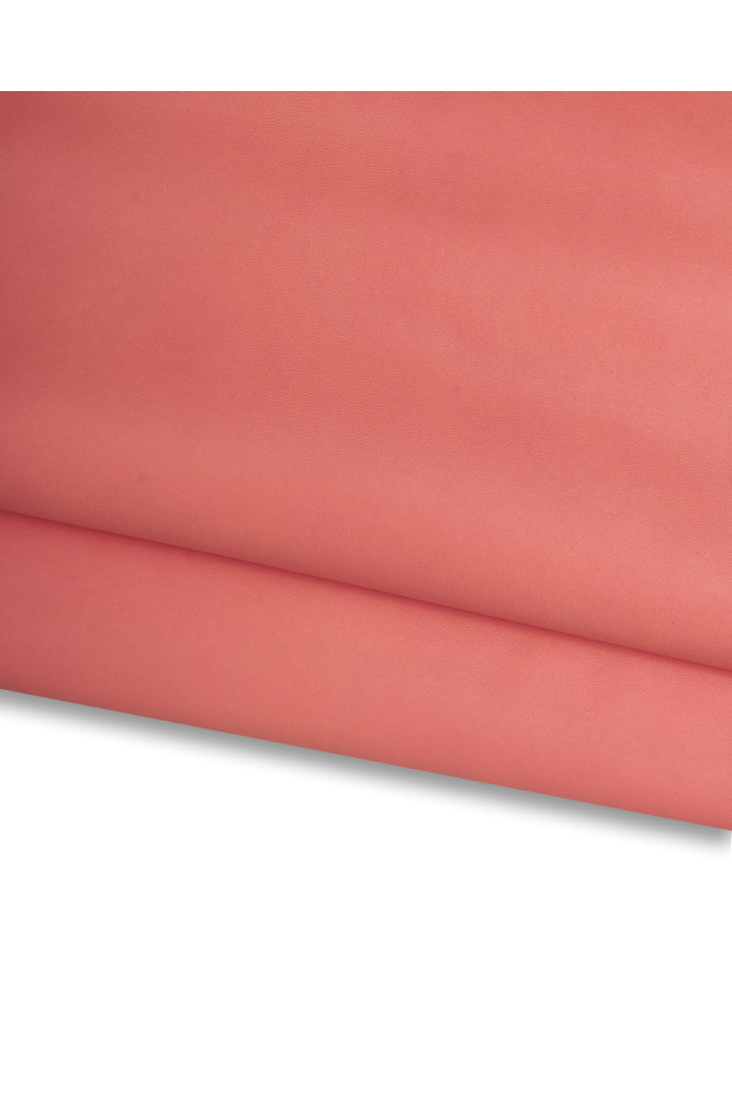 Salmon pink NAPPA leather skin, soft lambskin for garments, in bundles or single hides