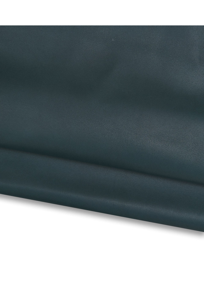 Petroleum green SHEEPSKIN nappa leather, super soft lambskin, smooth semi glossy hide for garments