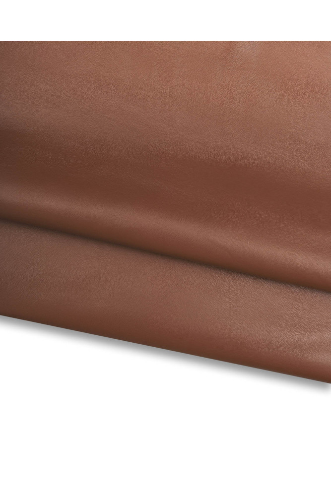 Brown nappa for GARMENTS, smooth extra soft lambskin, glossy sheepskin 0.6 - 0.8 mm