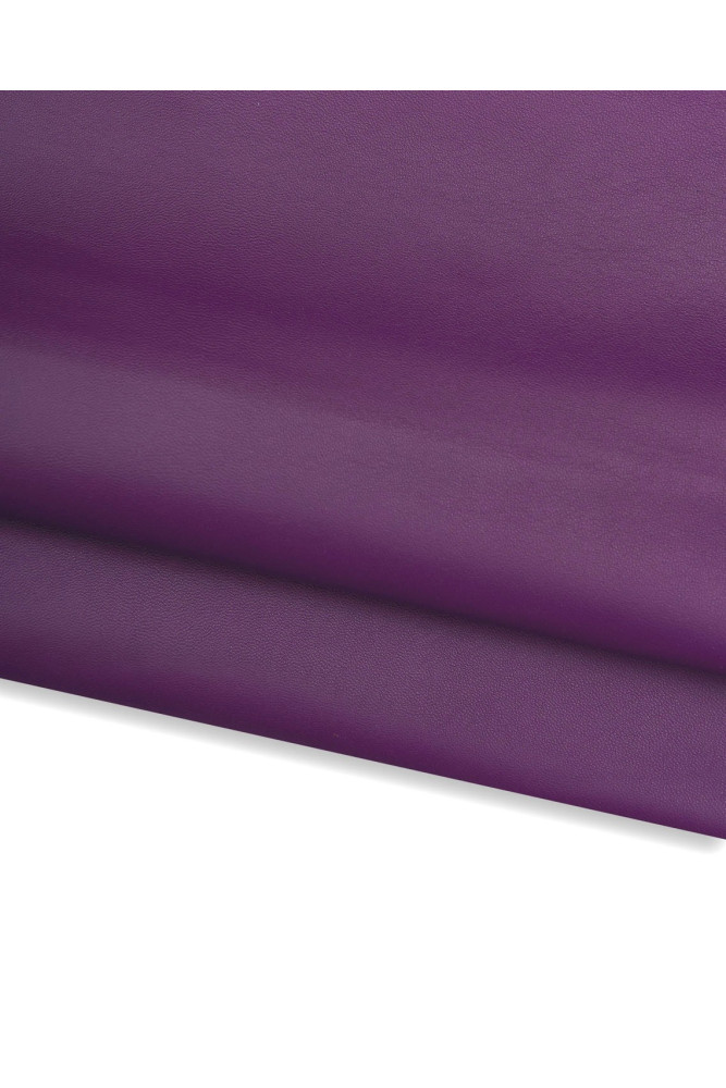 Purple THIN smooth soft sheepskin leather, violet lambskin for garments and crafting