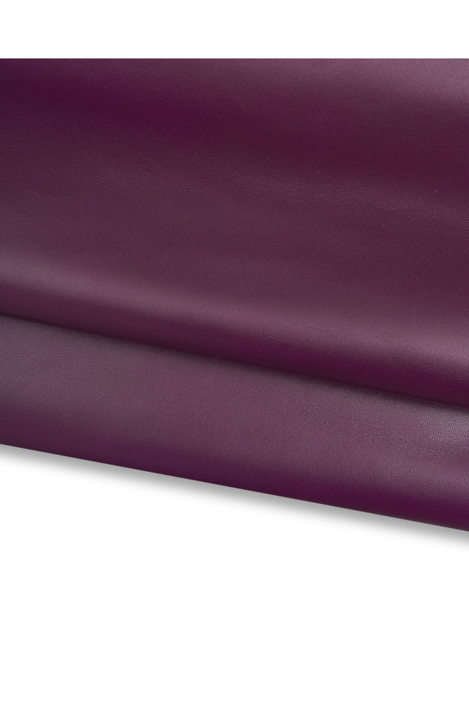 Purple NAPPA leather skin, glossy soft lambskin, smooth hide for diy projects