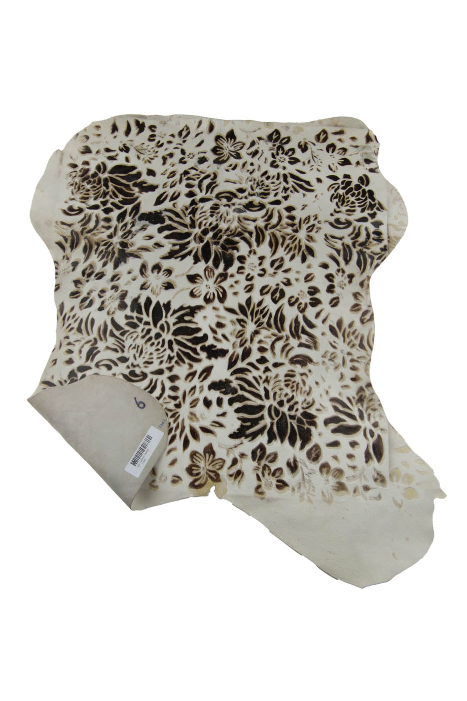 FLORAL printed HAIR on leather hair, metallic printed pony calfskin, for crafters