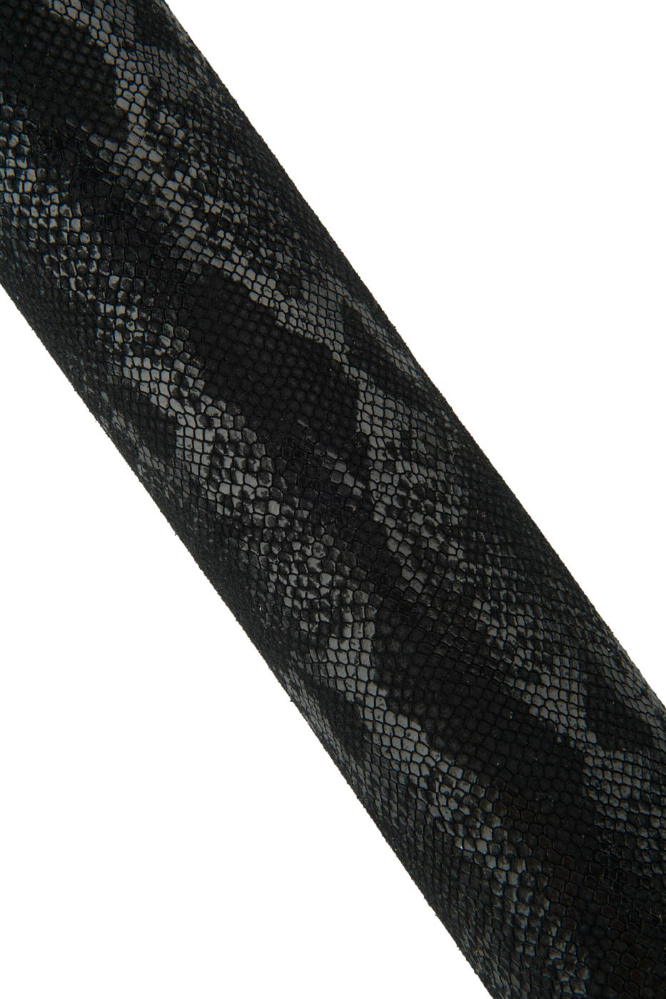 Black reptile print leather hide, suede calfskin semi glossy, soft skins for DIY