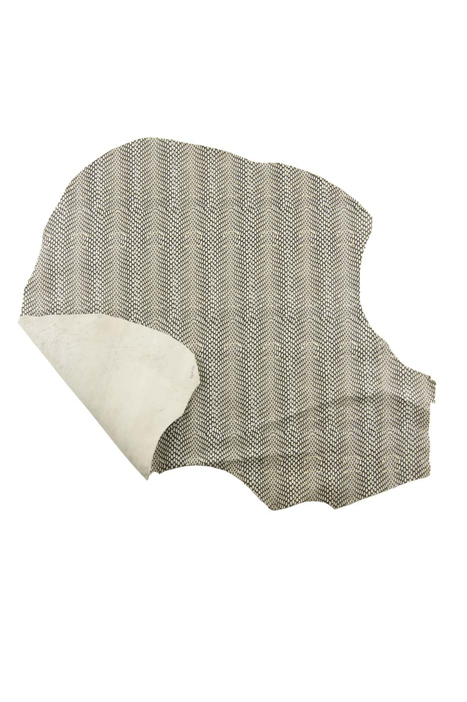 REPTILE printed leather hide, white black SNAKE textured cowhide, python pattern on calfskin, 0.8 - 1.1 mm