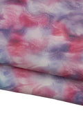 TIE DYE printed leather skin, pink - blue shaded goatskin, hand painetd soft matt hide for hobbyists