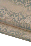 CAMOUFLAGE textured leather skin, gold - bronze METALLIC printed cowhide, bright soft calfskin for crafters