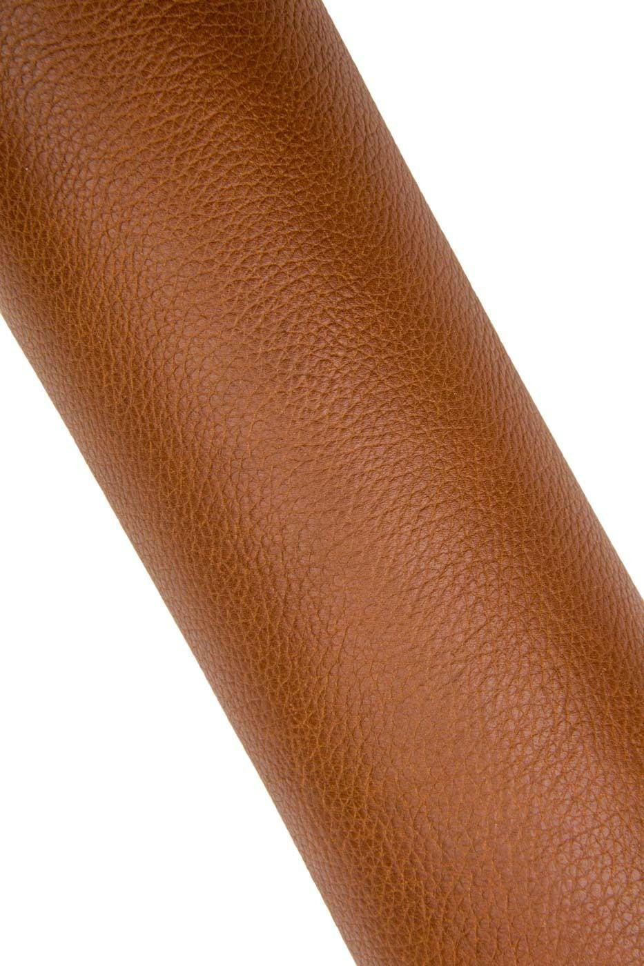 TAN pebble GRAIN printed cowhide, brown soft matt leather hide, natural thick calfskin, 1.4 - 1.7 mm