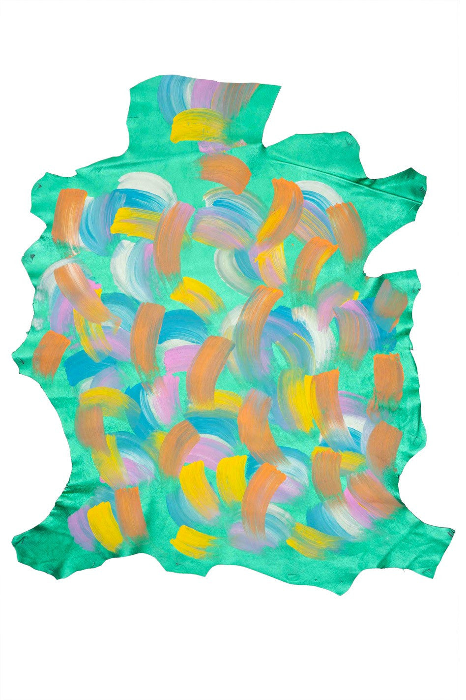 MULTICOLOR hand - PAINTED leather skins, unique colorful printed goatskins for hobbyists