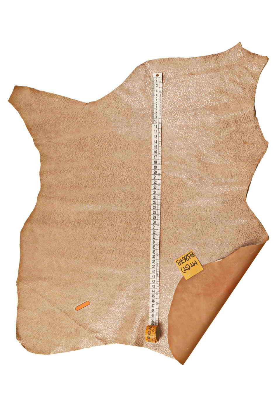 Italian leather, pink suede with steel col. circlets foil, very bright, very soft and silky, size 20x17 inches
