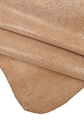 Italian leather, pink suede with steel col. circlets foil, very bright, very soft and silky, size 20x17 inches