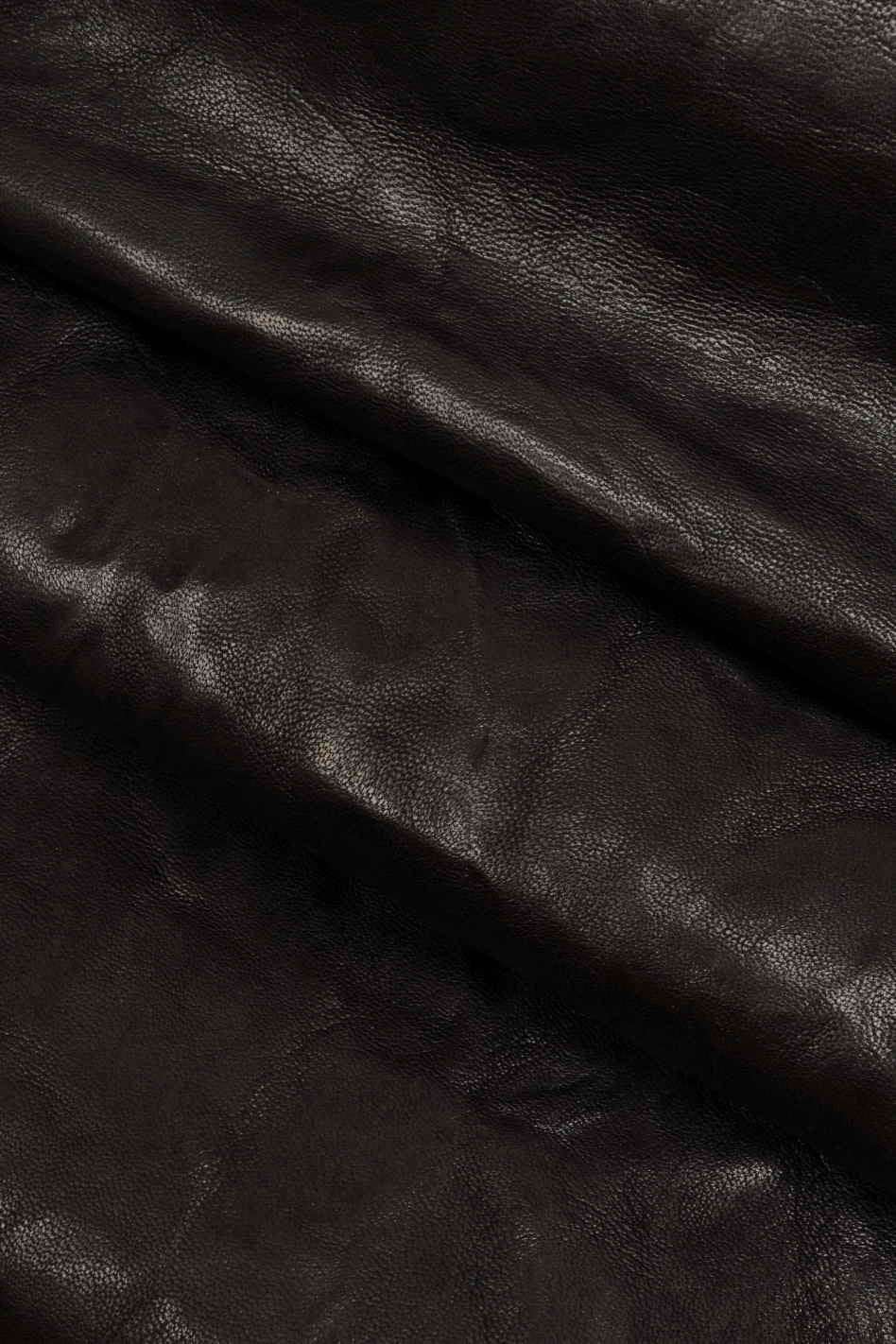 BLACK goatskin leather, VEGETABLE washed soft wrinkled skin, natural soft genuine italian hide leather for crafting
