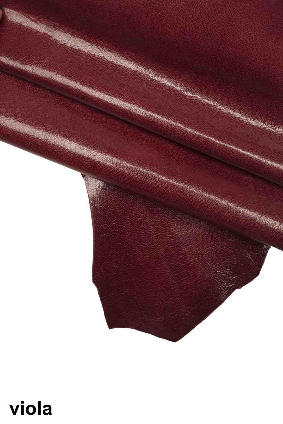 Brown purple green GOATSKIN WRINKLED pebble grain print grainy goat skin shiny soft genuine italian hides