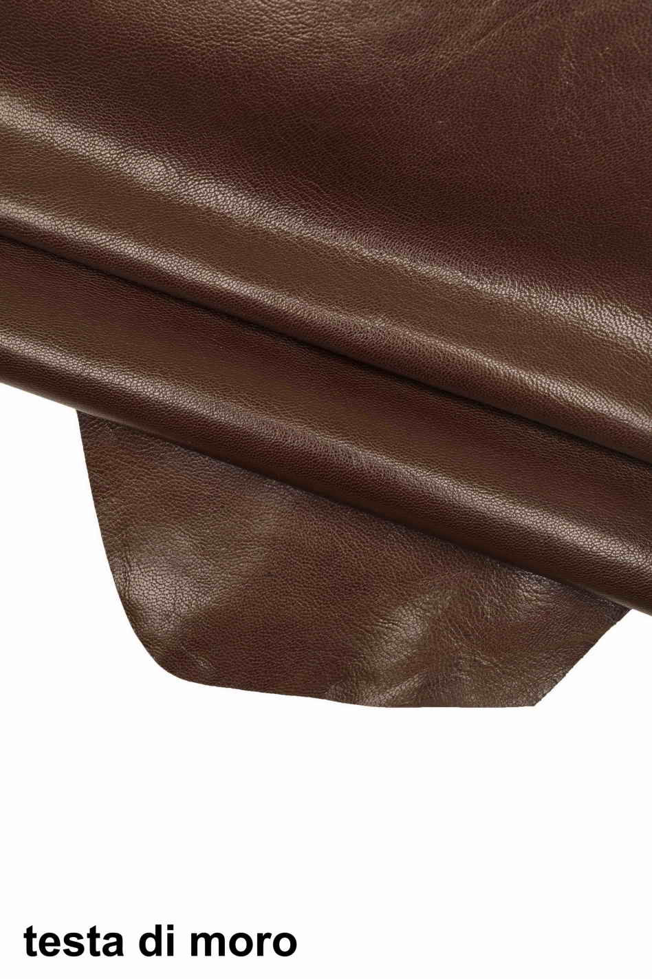 Brown purple green GOATSKIN WRINKLED pebble grain print grainy goat skin shiny soft genuine italian hides