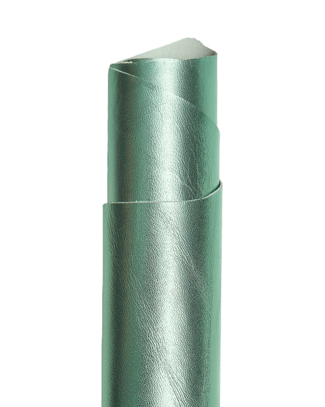 Light green METALLIC leather skin, smooth bright goatskin, glossy sparkle hide 0.9 - 1.1 mm for DIY projects