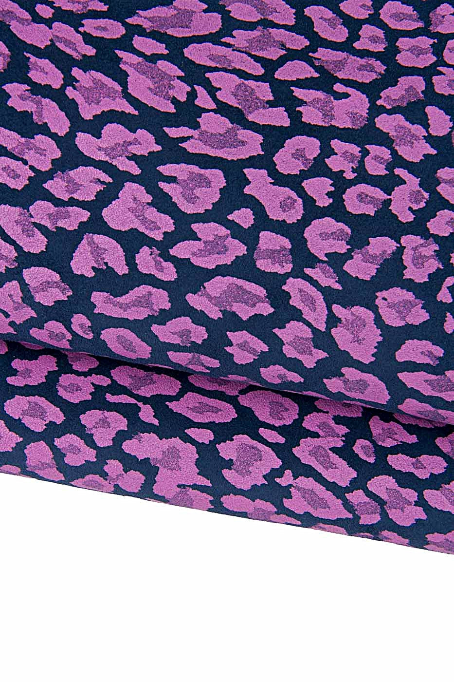 Pink LEOPARD texture on blue suede calfskin, animal cheetah printed split cowhide